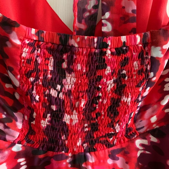 Dynamite Printed Halter Summer Flare Dress - Picture 4 of 7